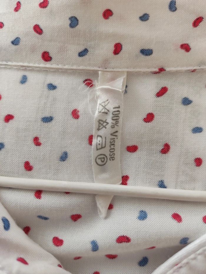 Robe vintage imprimée petit coeur rouge et bleu, taille 36/38 - photo numéro 9