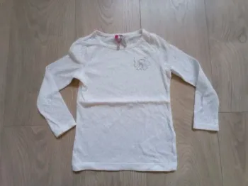 Tee-shirt fille blanc manches longues Orchestra 3 ans