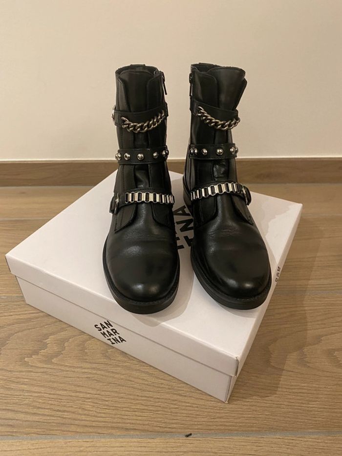 Bottines entièrement en cuir San Marina état neuf 41 - photo numéro 4