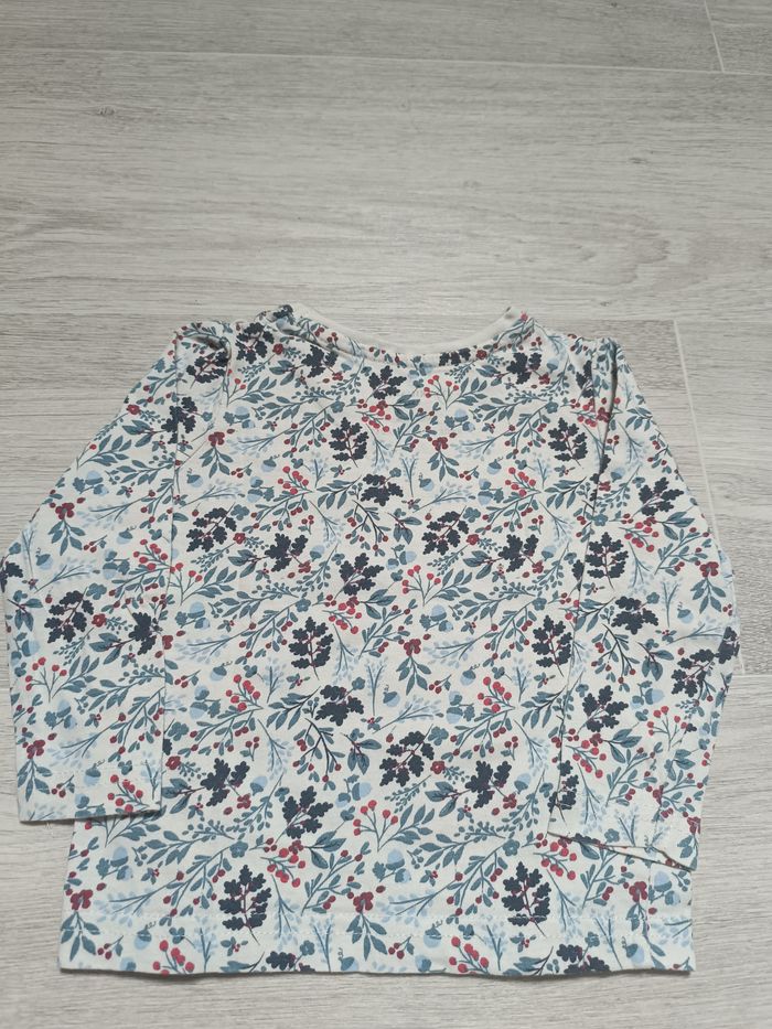 T-shirt manches longues fleuri 80 cm - photo numéro 2