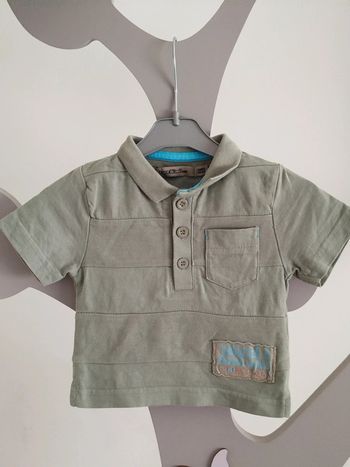 Polo manches courtes kaki TAO taille 3 mois