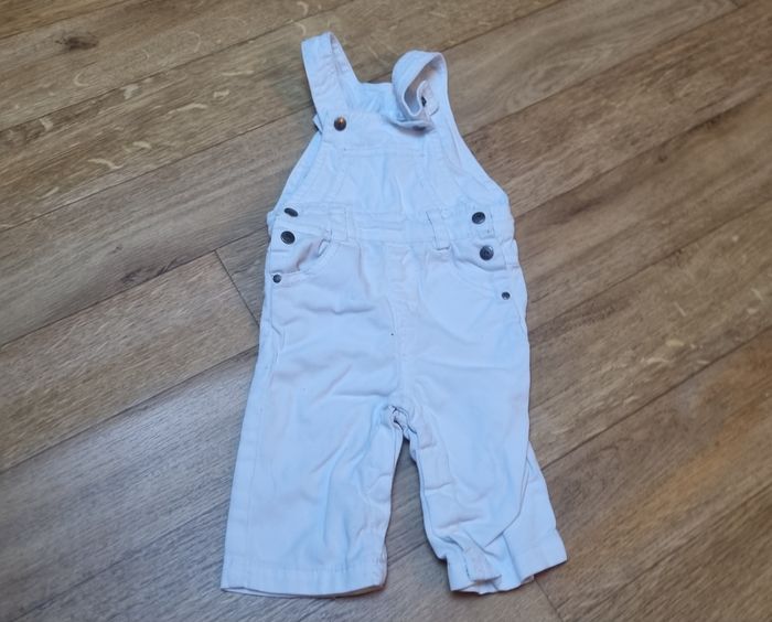 Salopette bébé velours blanc 3 mois Kitchoun