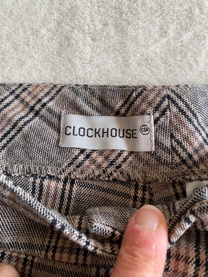 Short bermuda C&A clockhouse Gris beige noir à carreaux taille 42 - photo numéro 11