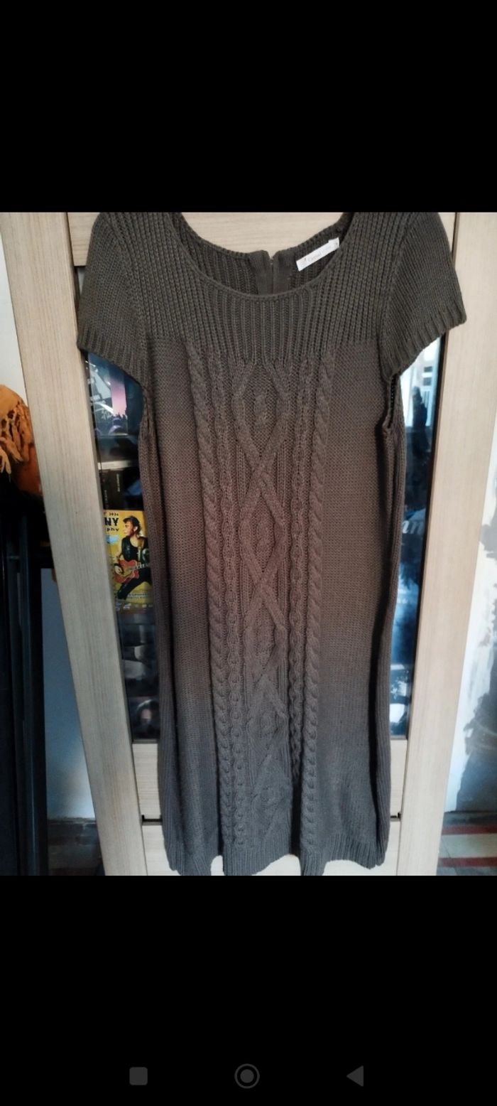 Robe laine coton marron