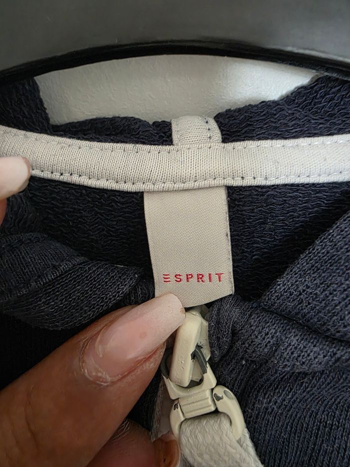 Pull a capuche à zip bleu marine Esprit taille 3 ans - photo numéro 4