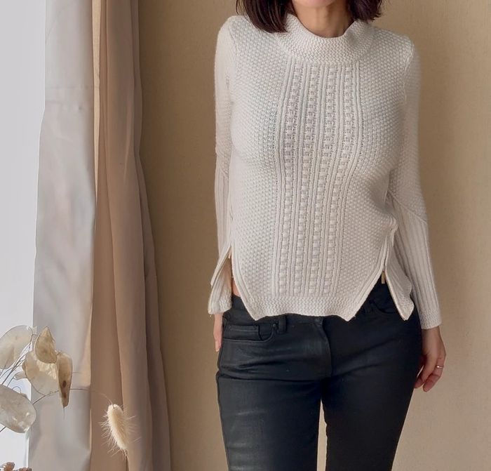 Pull Blanc taille S - 123 - très bon état - photo numéro 2