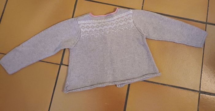 Gilet brodé rose et gris 3 ans obaïbi - photo numéro 2