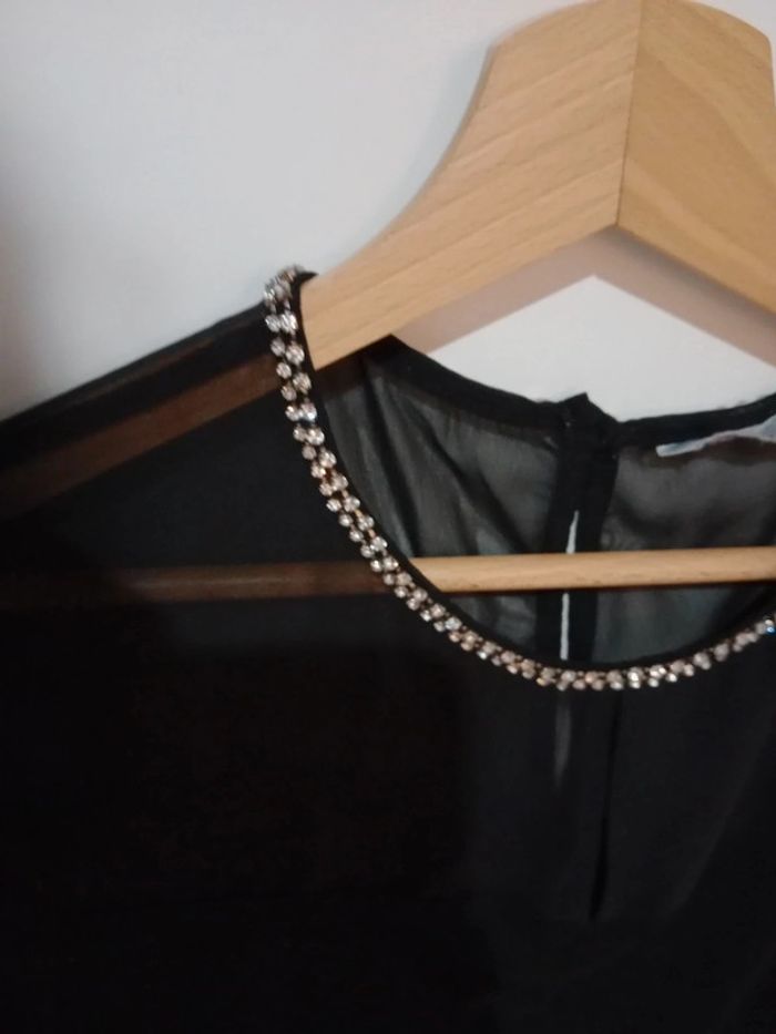 Top femme 38 noir avec strass c49 - photo numéro 7