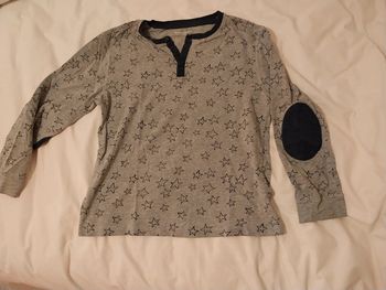 Haut gris et bleu T12A