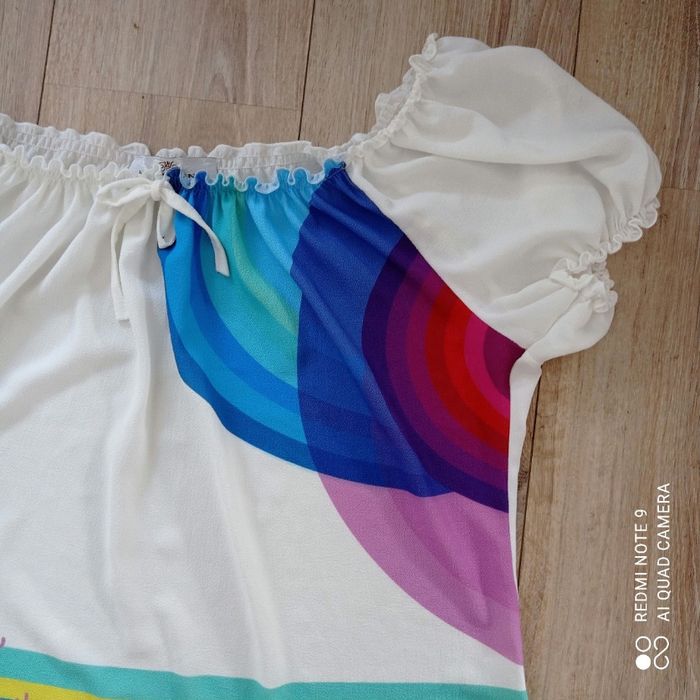 Blouse blanche et motifs colorés t44/46 - photo numéro 2