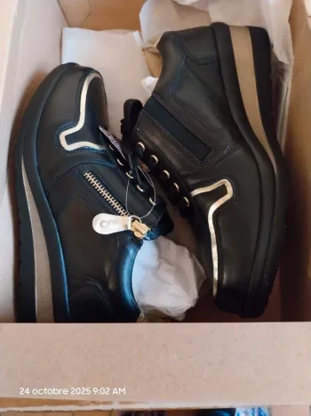 Derbies détails métallisés zip et lacets - pointure 38 - Pédiconfort