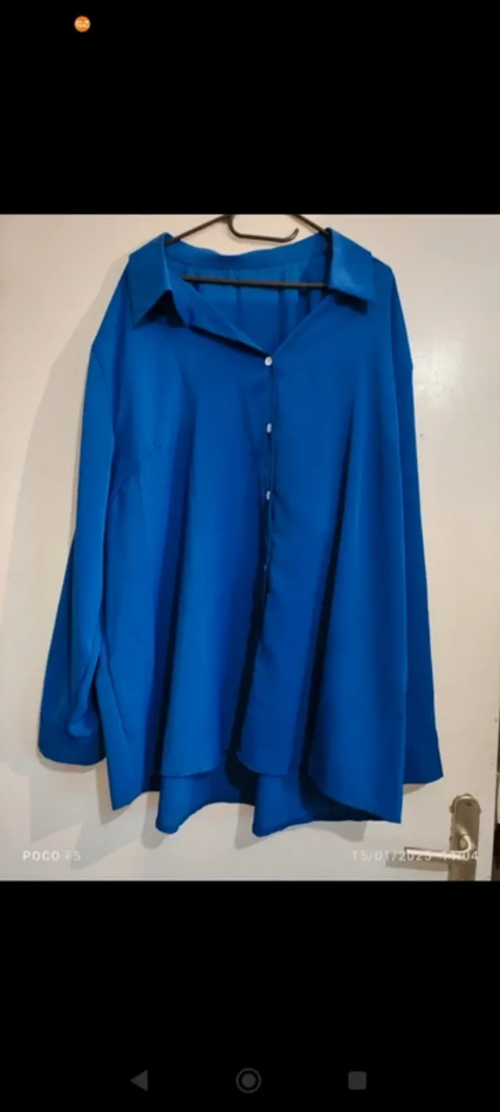 Chemise bleu roi taille 5XL taille 56