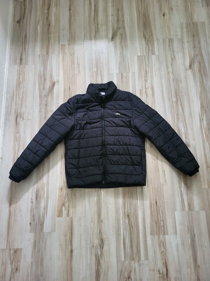 Doudoune Lacoste Homme XL Noir Capuche – Très Bon État