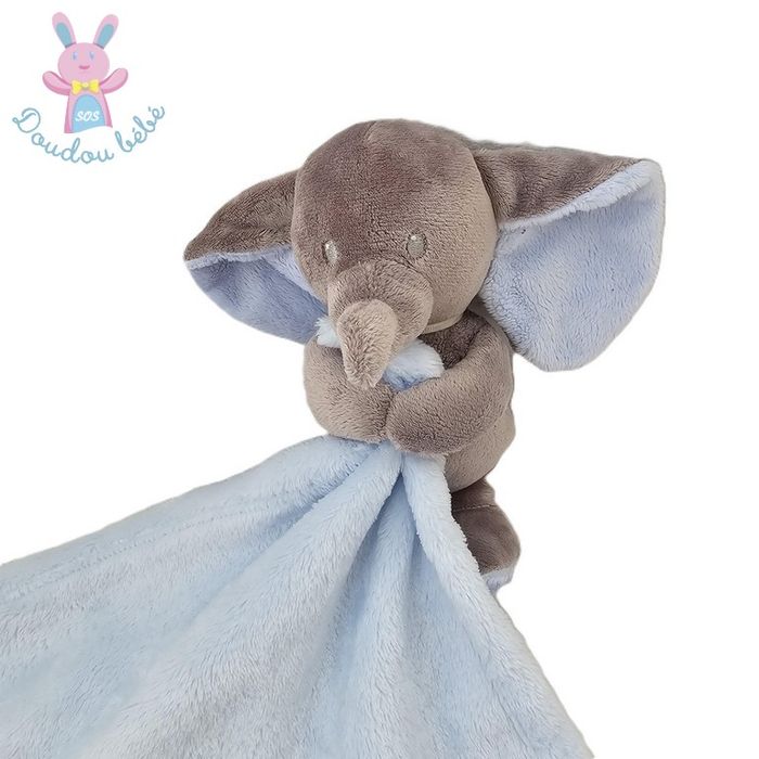 Doudou éléphant gris couverture bleu NICOTOY SIMBA - photo numéro 2