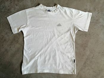 T shirt blanc logo gris Taille 12 ans Adidas