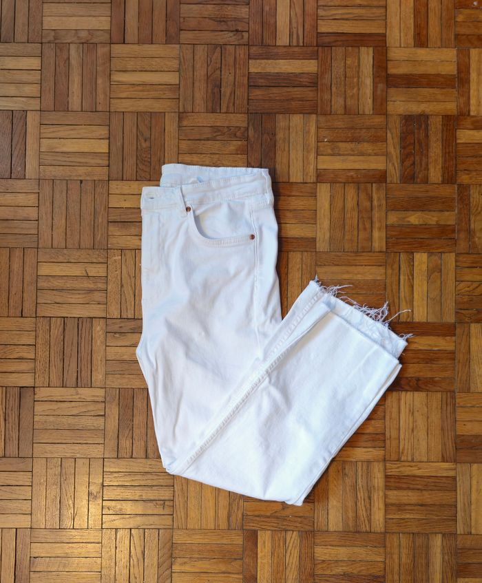 Jean blanc taille haute Zara