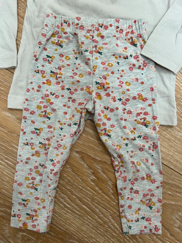 Lot de vêtements 18 mois en coton - legging haut manches longues et pyjama bodies été - photo numéro 5