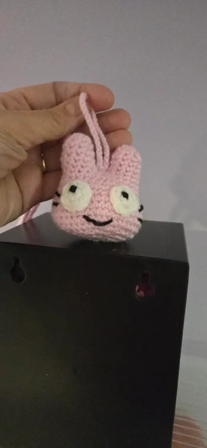 Porte clef tête lapin rigolote neuf - photo numéro 4
