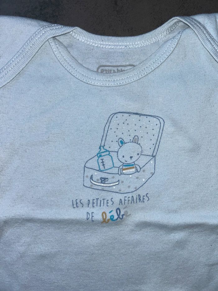 Lot de 2 bodys manches courtes bébé fille et/ou garçon p’tit bisou - photo numéro 4