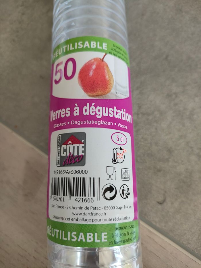 50 verres à dégustation en plastique 5 cl - photo numéro 2