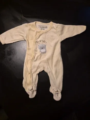 Pyjama jaune clair mixte 1 mois - 50 cm