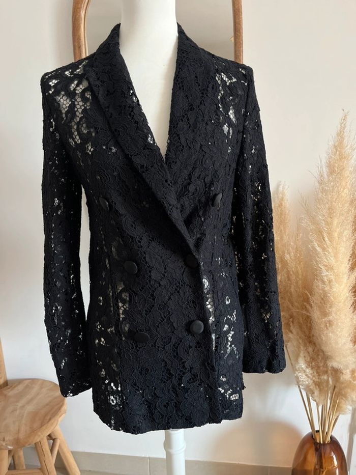 Blazer noir en dentelle Zara - photo numéro 3
