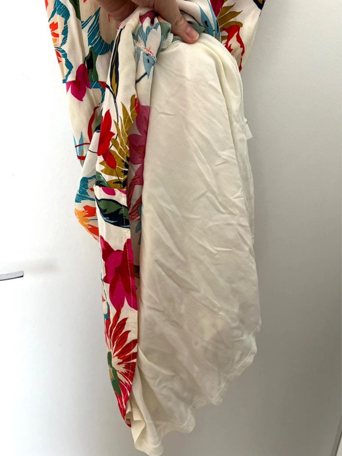 Robe d’été tropicale Etam XS doublée et nouée dans le dos - photo numéro 4