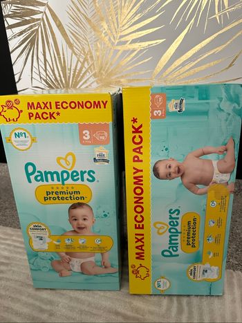 Lot de 2 Pampers taille 3 premium  protection