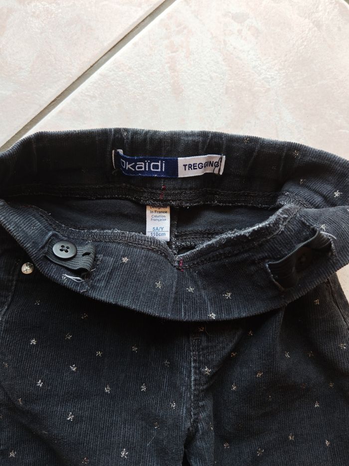 Tregging velours anthracite Okaïdi 5 ans - photo numéro 3