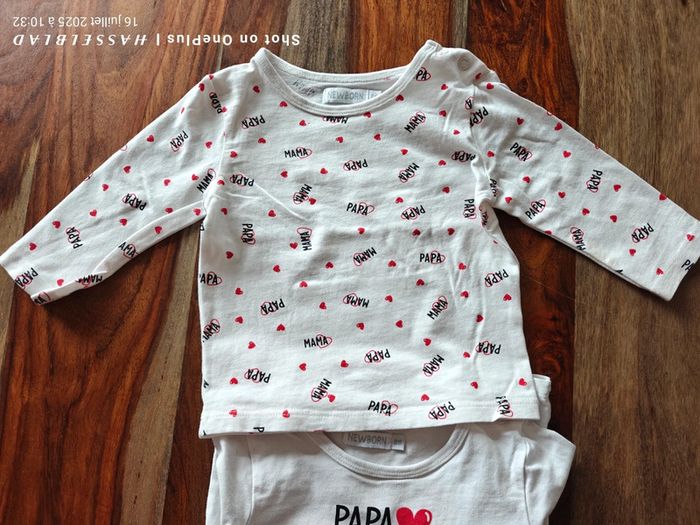 Lot 2 t shirts manches longues mama & papa - photo numéro 5