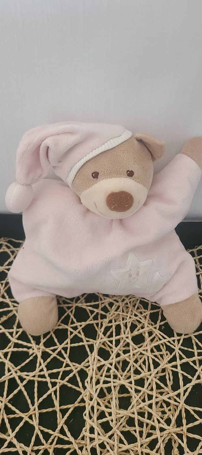Doudou Ours Bout'Chou Boutchou - Rose étoile - photo numéro 3