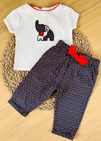 Ensemble pantalon paperbag + tee-shirt Obaïbi