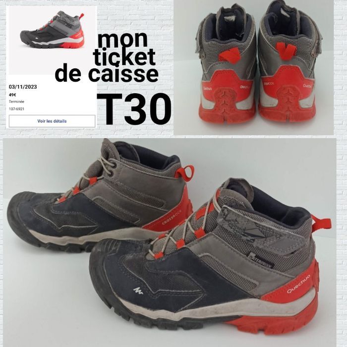 T30 Chaussures imperméables de randonnée -crossrock mid grises
