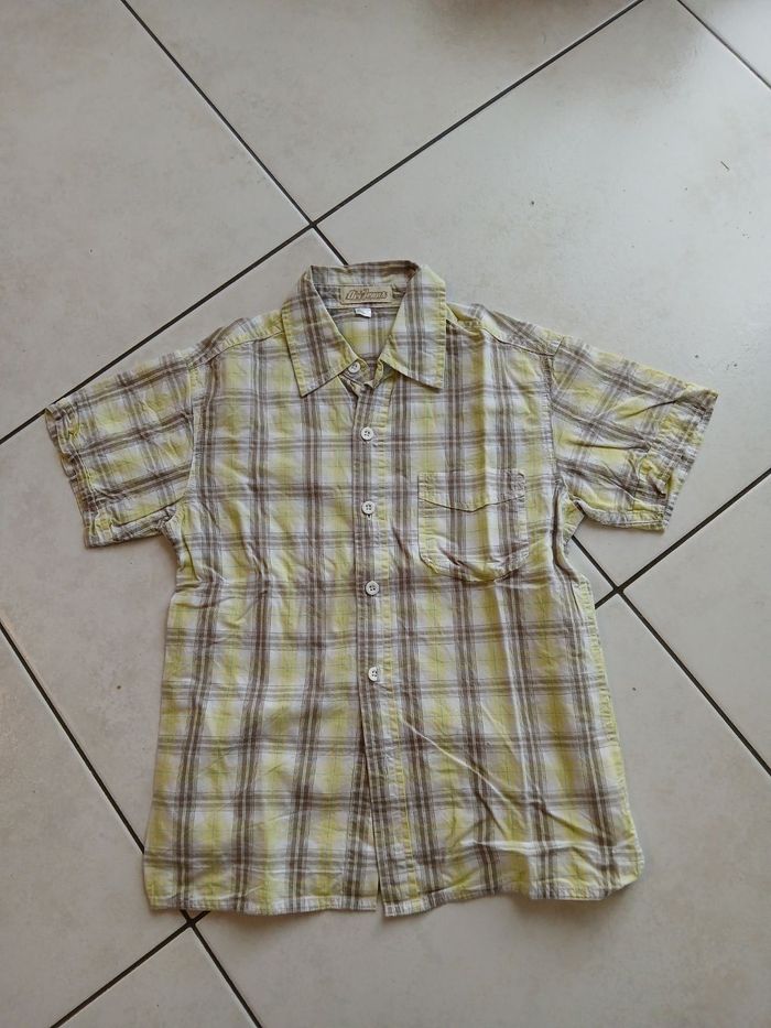 Chemisette blanc et jaune 8 ans