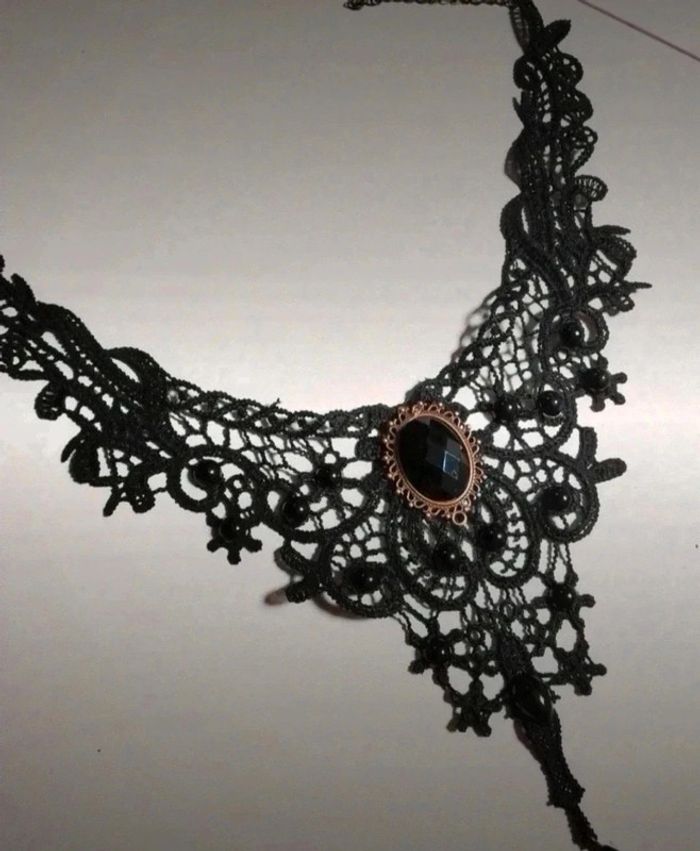 F99 Collier dentelle rétro vintage gothic sexy dentelle noire - photo numéro 3