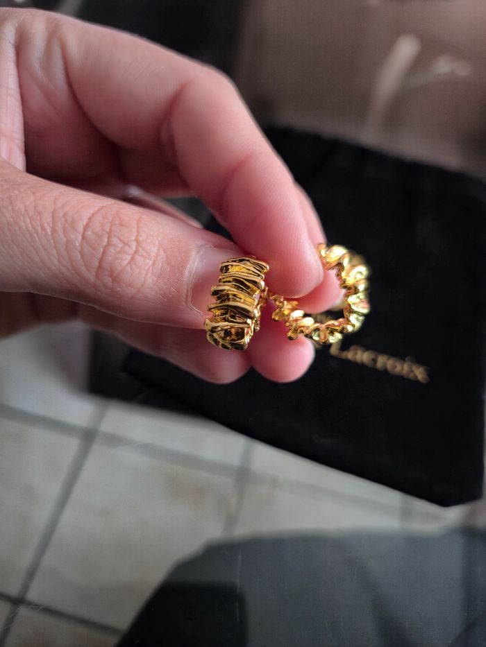 Boucles d'oreilles dorées cxl by Christian Lacroix - photo numéro 2