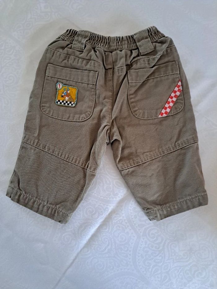 Lot de 2 pantalons beige et marron 3 mois 100%coton - photo numéro 9