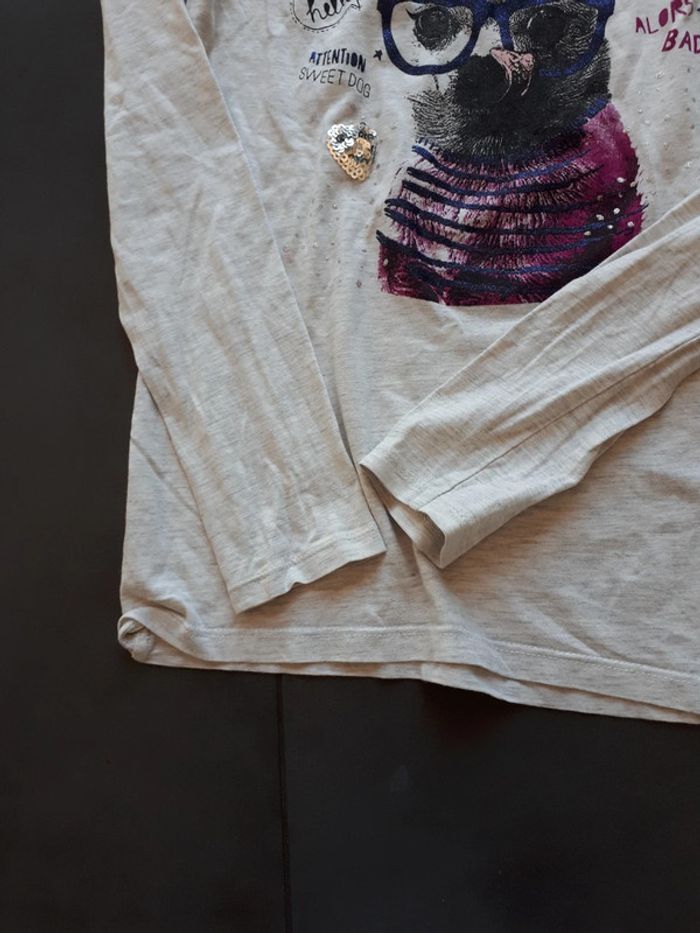 Lot de 2 tee-shirt manches longues chiens Gémo  12 ans - photo numéro 4
