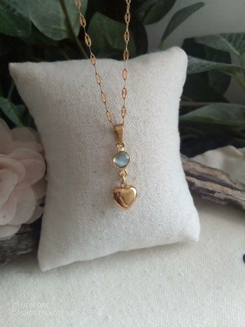 Collier joli cœur labradorite