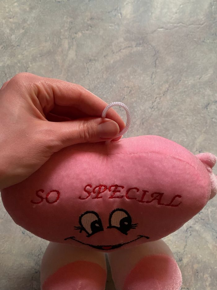 Peluche coeur rose - photo numéro 4