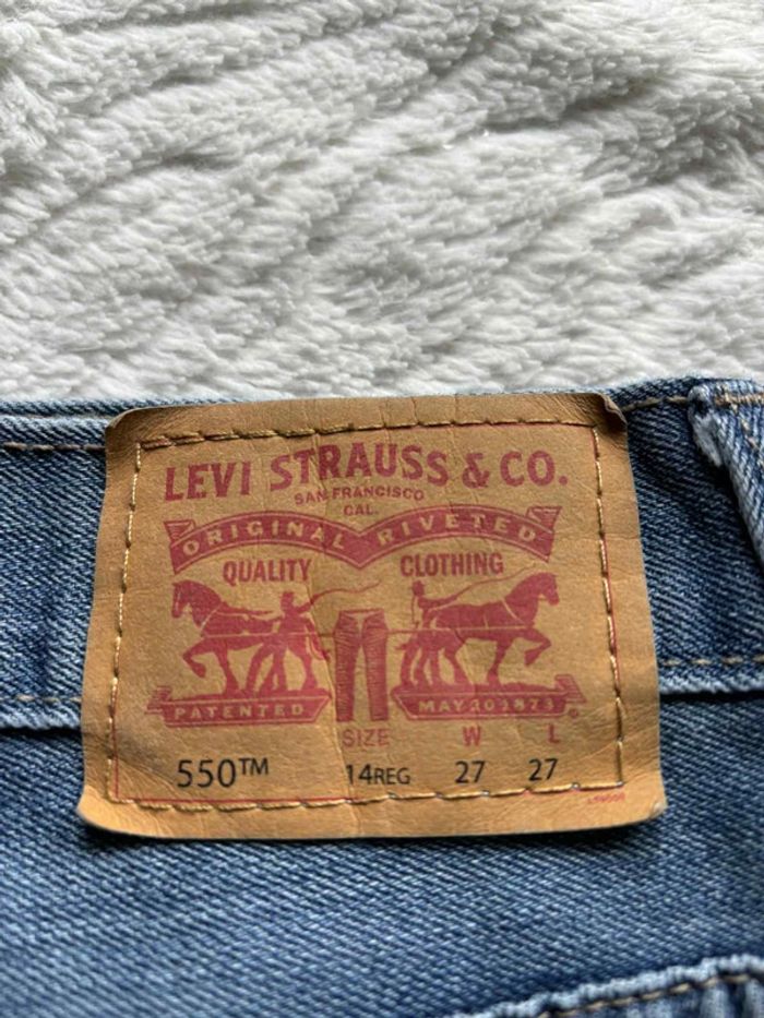Jean Levi’s femme 550 Relaxed Fit W27 L27 S/36 bleu large ample mi taille - taille haute - photo numéro 2