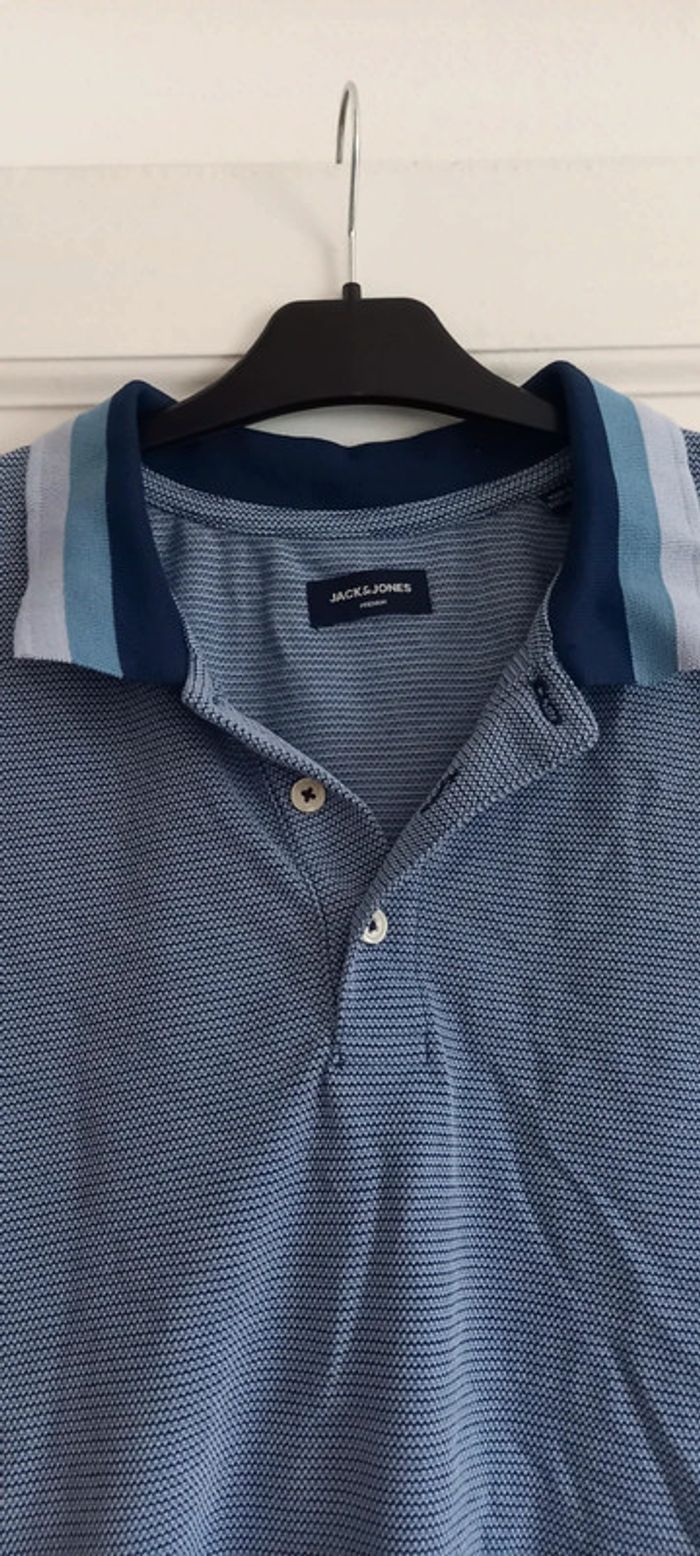 Polo manches courtes Jack & Jones bleu XL - photo numéro 3