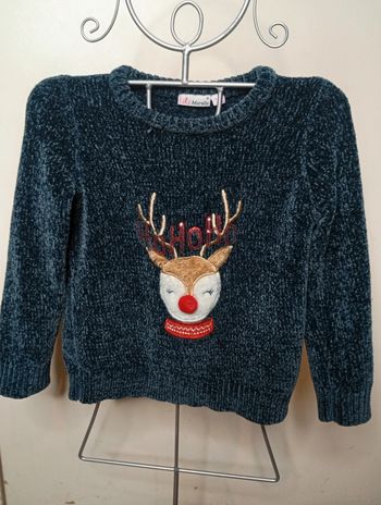 Jolie Pull de Noël effet Velours taille 8 ans