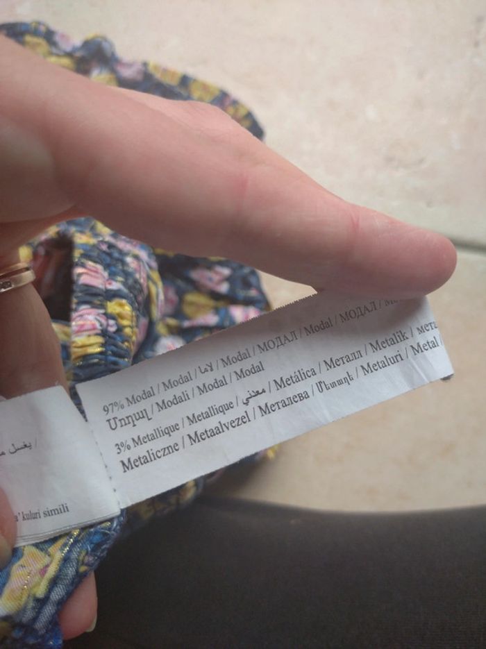 Jupe volants avec fil doré Fille 2 ans Fleurs Tao - photo numéro 3