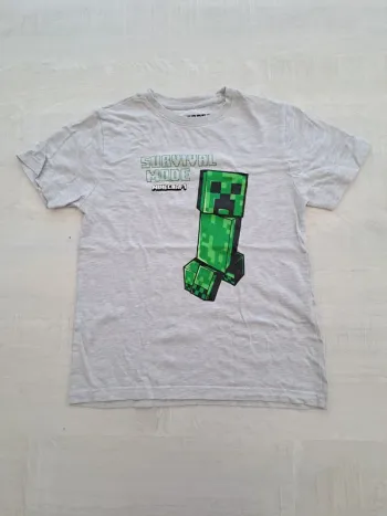 T-shirt Minecraft Creeper - taille 134cm 8/9 ans - coton
