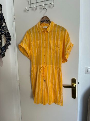 Combi-short jaune à motif – Claudie Pierlot – Neuf – Taille 36 