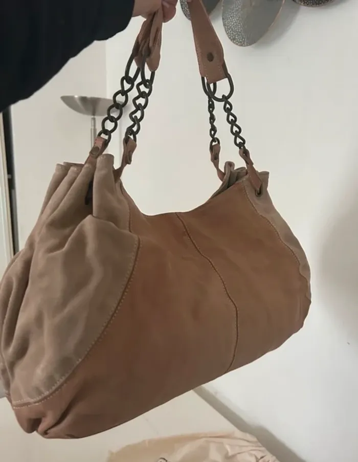 Gerard Darel, sac à main en cuir beige, femme - photo numéro 3