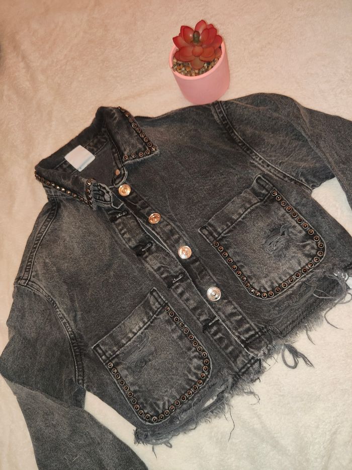 Veste en jean noir fille Zara