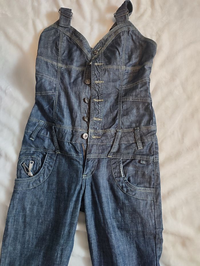 Combi pantalon en jeans brut taille S - photo numéro 2