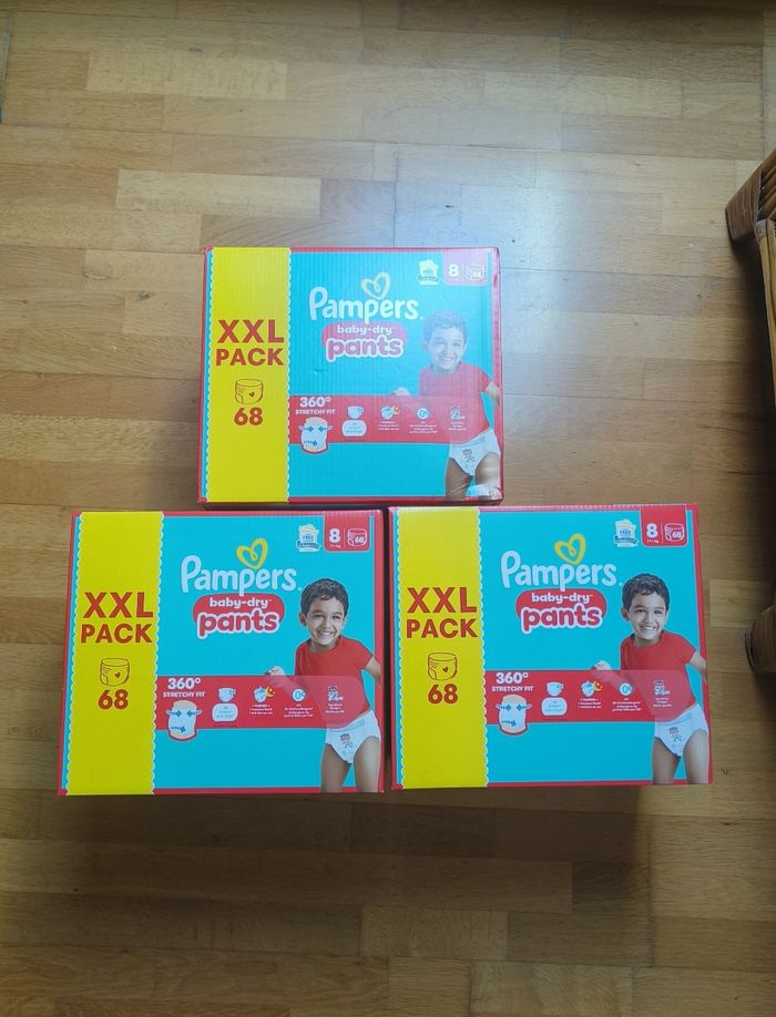 3 xxl packs Pampers baby dry pants taille 8